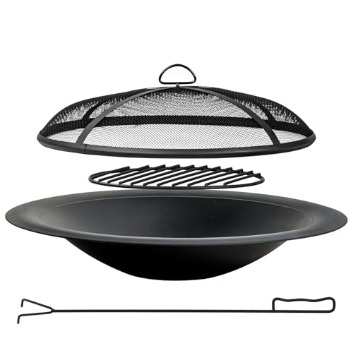 OutVue 35 inch black steel fire pit bowl for DIY builds or replacement